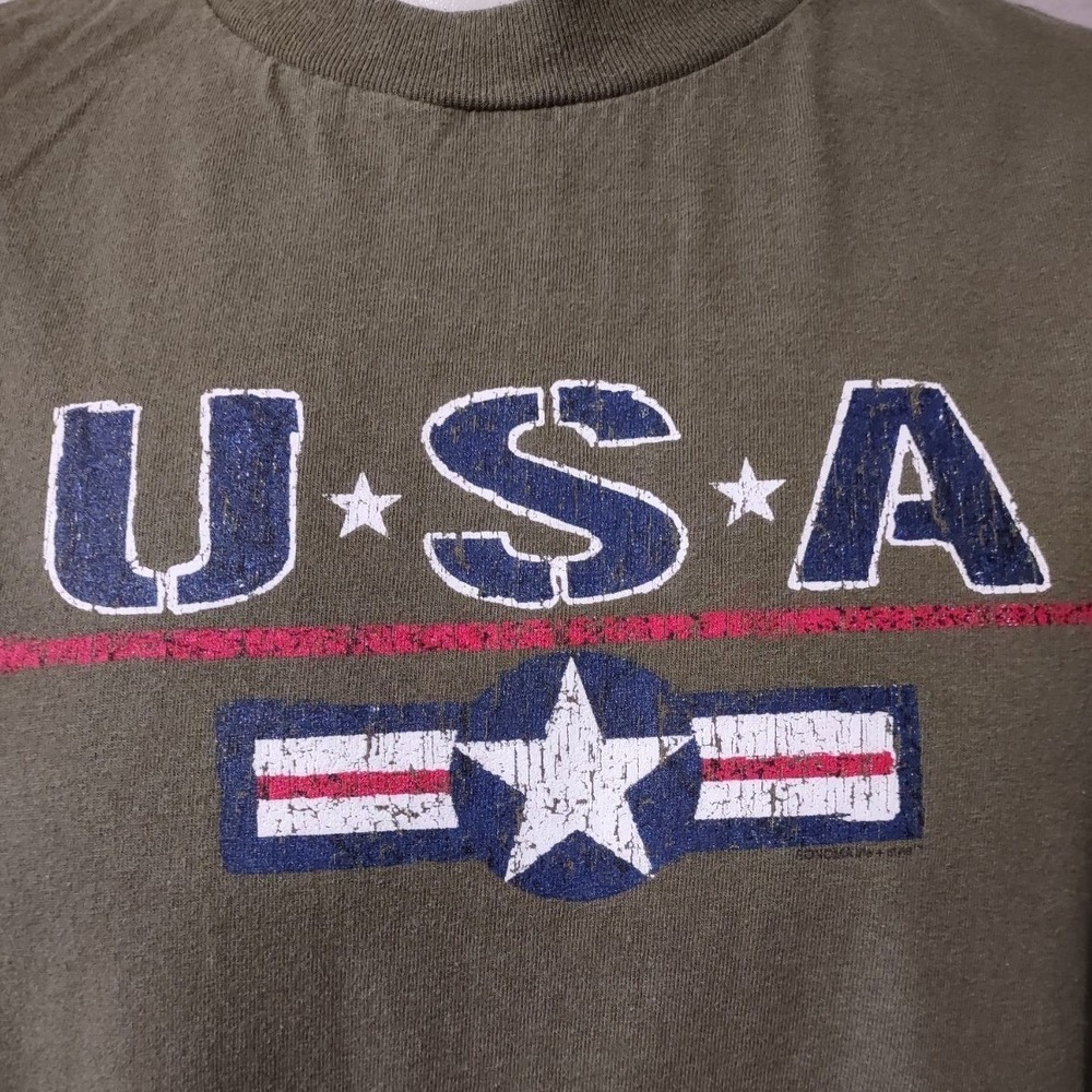 USA Graphic Men's T-Shirt Size XLarge Army Green Alstyle Apparel & Activewear - Picture 2 of 13